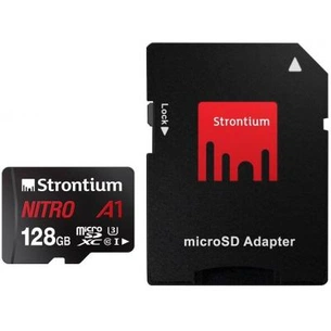 Карта пам'яті Strontium Flash 128GB microSDXC class 10 UHS-1 U3 NITRO A1 (SRN128GTFU3A1A) зображення 1