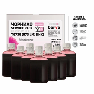Чорнило Barva EPSON L800/L810/L850/L1800 10x100 мл LIGHT MAGENTA (E-L800LM-1SP) зображення 1