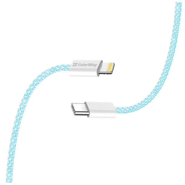 Дата кабель USB-C to Lightning 1.0m 27W blue ColorWay (CW-CBPDCL061-BL) - picture 6