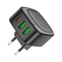 Зарядний пристрій BOROFONE BAS23A Lucky 1xUSB-C + 2xUSB PD30W Black (6941991109386) - уменьшенное изображение 3
