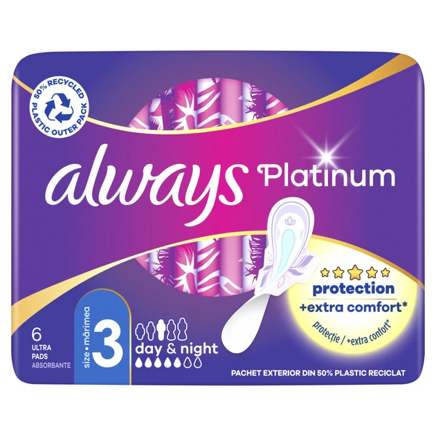 Гігієнічні прокладки Always Platinum Day&Night (Розмір 3) 6 шт. (8001090445032) - picture 2