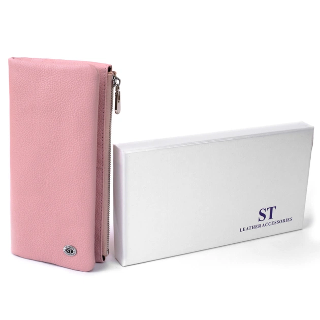 Кошелек ST Leather На кнопке Розовый (19201) - изображение 7
