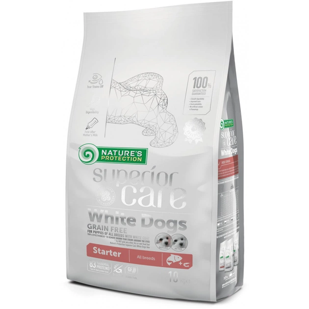 Сухой корм для собак Nature's Protection Superior Care White Dogs Grain Free Starter 10 кг (NPSC45670) - изображение 1