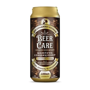 Шампунь Beer Care 2 в 1 З протеїнами пшениці Об'єм, свіжість та зміцнення 400 мл (4820164641989) зображення 1