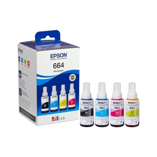 Контейнер з чорнилом Epson 664 комплект B/C/M/Y (по70мл) L100/L200 (C13T66464A) зображення 1