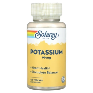 Мінерали Solaray Калій, 99 мг, Potassium, 100 вегетаріанських капсул (SOR-04670) зображення 1