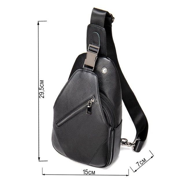 Сумка Vintage Слінг через плече в зернистій шкірі Чорна (20249) - зображення 3