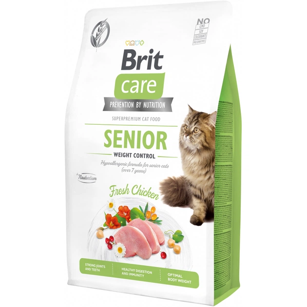 Сухий корм для кішок Brit Care Cat GF Senior Weight Control 2 кг (8595602540945) - зображення 1