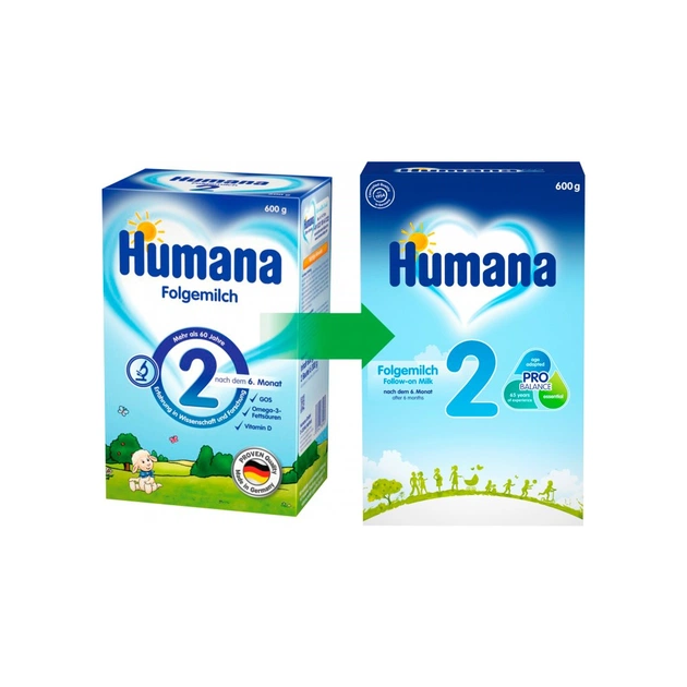 Дитяча суміш Humana 2 молочна з пребіотиками, 600 г (4031244720238) - зображення 1