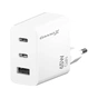 Зарядное устройство Grand-X GaN 2xUSB-C + 1xUSB 65W PD3.0 QC4.0 AFC SCP FCP white (CH-990W) - уменьшенное изображение 1