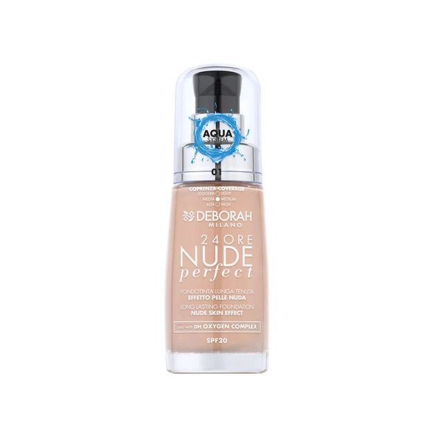 Тональна основа Deborah 24Ore Nude Perfect SPF20 01 30 мл (8009518364675) - зображення 1