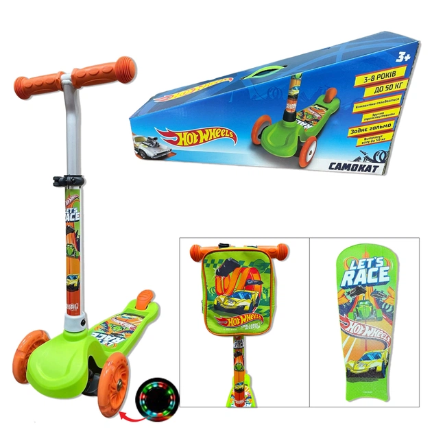 Самокат A-Toys Hot Wheels, PU, LED (LS2115) - изображение 1