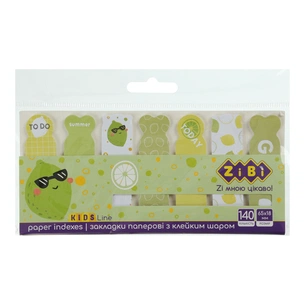 Стікер-закладка ZiBi паперові Lime з клейким шаром 65х18 мм 7 х 20 аркушів (ZB.15104) зображення 1