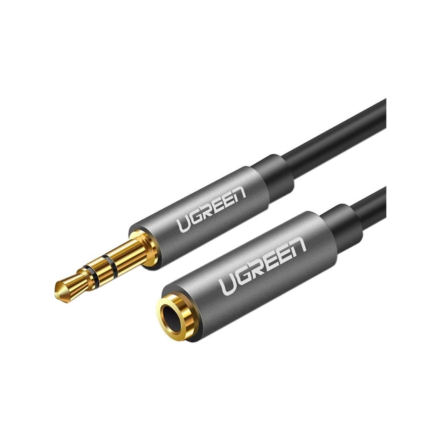 Кабель мультимедійний 3.5mm M to 3.5mm F 1.0m AV118 gray Ugreen (10592) - picture 1