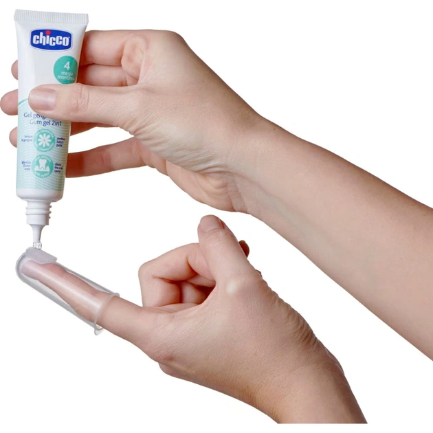 Дитяча зубна паста Chicco Набір: гель для ясен 2в1+ зубна щітка-масажер (11262.00) - picture 5