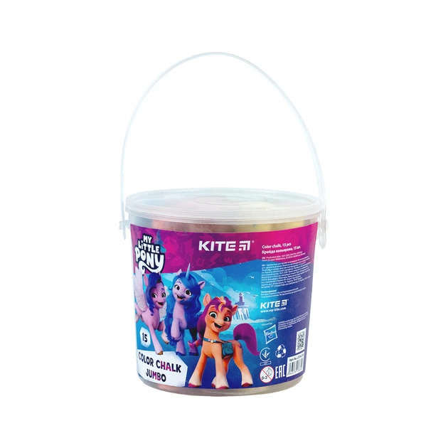 Крейда Kite кольорова Jumbo My Little Pony, 15 штук у відерці (LP24-074) - изображение 1