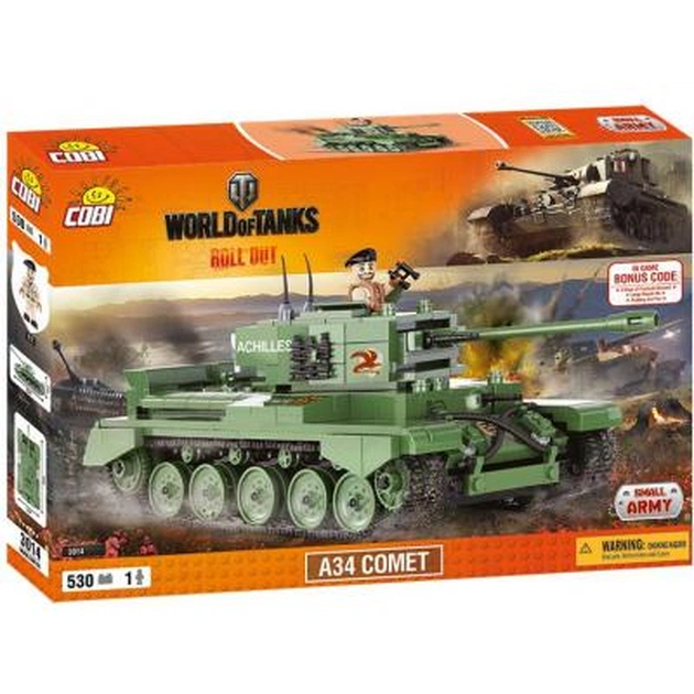 Конструктор Cobi Word Of Tanks A34 Комета, 530 деталей (COBI-3014) - изображение 1