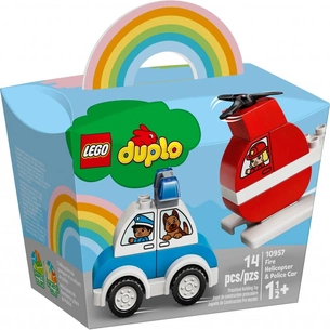 Конструктор LEGO DUPLO My First Пожежний вертоліт та поліцейська машина (10957) зображення 1