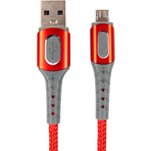 Дата кабель USB 2.0 AM to Micro 5P 1.0m red Dengos (NTK-M-LP-RED) - зображення 1