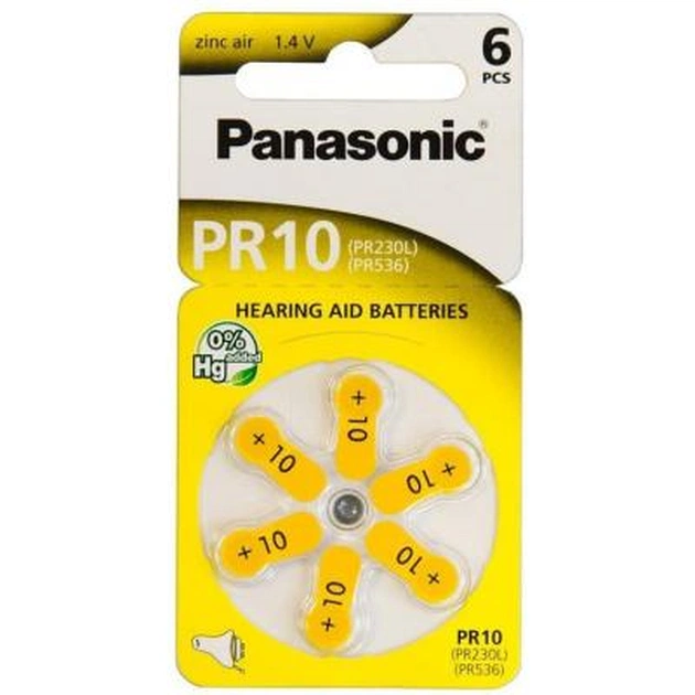 Батарейка Panasonic PR10 / PR230 (1.4V) * 6 (PR-230/6LB) - зображення 1