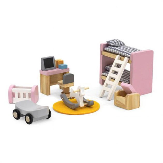 Игровой набор Viga Toys Деревянная мебель для кукол PolarB Детская комната (44036) - изображение 1