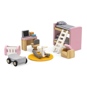 Игровой набор Viga Toys Деревянная мебель для кукол PolarB Детская комната (44036) изображение 1