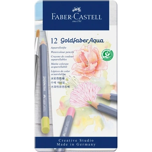 Карандаши цветные Faber-Castell GoldFaber Pastel,акварельні, металевий пенал 12 кольорів (114622) (31788) изображение 1