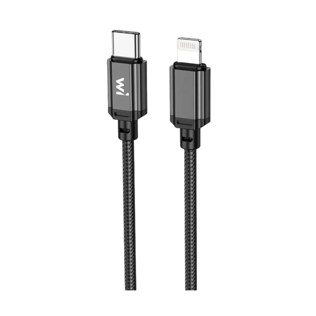 Дата кабель USB-C to Lightning 1.0m PD nylon black Wibrand (WI.DC/CO1B-CL) - зображення 1