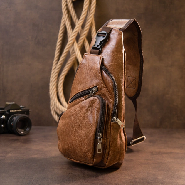 Сумка Vintage Крос боді смарт зі шкірозамінника Руда (20573) - изображение 8