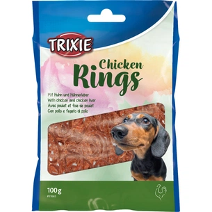 Ласощі для собак Trixie Chicken Rings з куркою 100 г (4011905316659) зображення 1