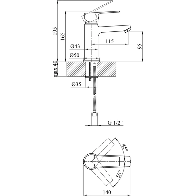 Змішувач Kroner Hagen-C010 (CV032258) - picture 7