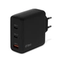 Мережевий зарядний пристрій Ttec SmartCharger Trio GAN 2хUSB-C/USB-A /120Вт Black (2SCG04S) - зменшене зображення 1