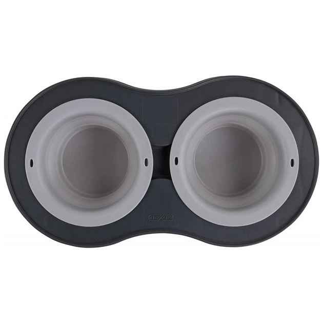 Посуд для собак Dexas Миска подвійна на складній підставці-велика 600 мл світло-сіра (0084297309039) - picture 3