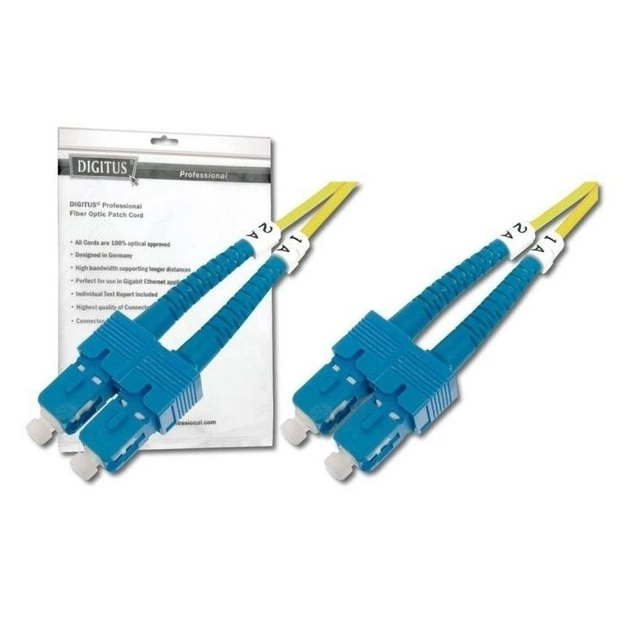 Оптичний патчкорд Digitus SC-SC, SM(OS2), duplex, 1m (DK-2922-01 / UPC-1SCSC(SM)D(ON)) - зображення 1