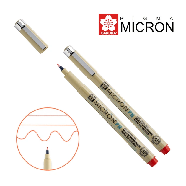 Лайнер Sakura PIGMA MICRON PN Красный (0.4-0.5мм) (084511307162) - изображение 1