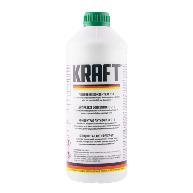 Антифриз KRAFT G11 (зеленый) 1,5л (KF118) - изображение 1