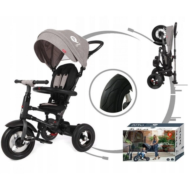 Дитячий велосипед QPlay Rito Rubber Grey складаний триколісний (S380-10GreyRubber) - picture 4