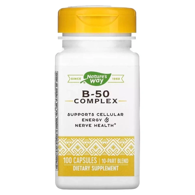 Витамин Nature's Way Комплекс витаминов B, B-50 Complex, 100 капсул (NWY-40511) - изображение 1