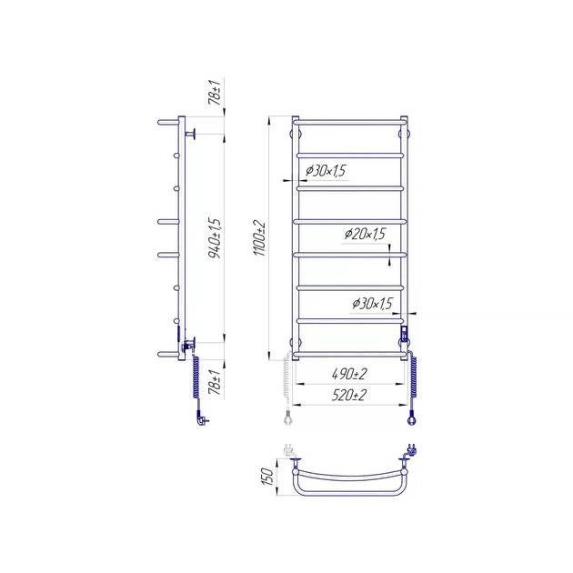 Сушарка для рушників MARIO Люкс НР-І (2.3.0317.10.P) - зображення 5