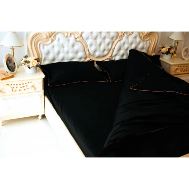 Постільна білизна MirSon Сатин Premium Corner Black Pearl 143х210 (2200001484306) - изображение 1