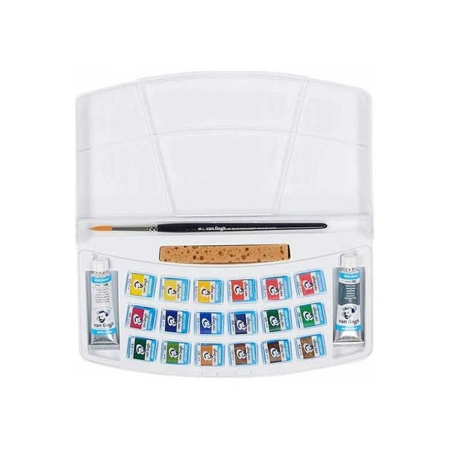 Акварельні фарби Van Gogh 18 кювет+2*10 мл (Біла, Сірий пейна) Royal Talens (8712079048877) - picture 2