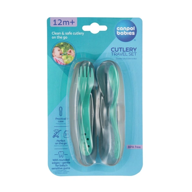 Набір дитячого посуду Canpol babies столові прибори в футлярі - бірюзовий (74/019_tur) - picture 4