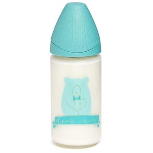 Пляшечка для годування Suavinex Сенс життя скляна, 240 м бірюзова з футляром (303004) зображення 1