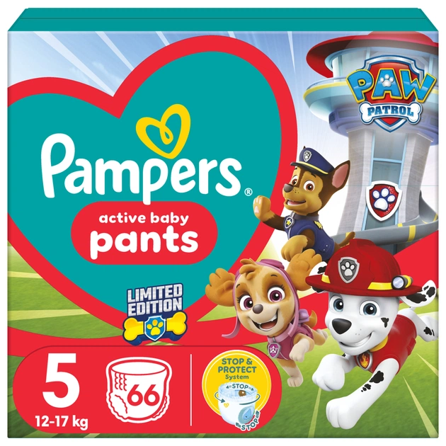 Підгузки Pampers Junior Розмір 5 (12-17кг) Paw Patrol 66 шт (8006540863619) - зображення 1