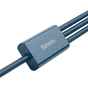 Дата кабель USB 2.0 AM to Lightning + Micro 5P + Type-C 1.5m 3.5A blue Baseus (CAMLTYS-03) - уменьшенное изображение 5