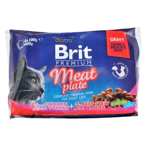 Вологий корм для кішок Brit Premium Cat м'ясна тарілка 4 шт по 100 г (8595602506262) зображення 1