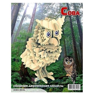 Збірна модель Мир деревянных игрушек Сова (Е038) зображення 1