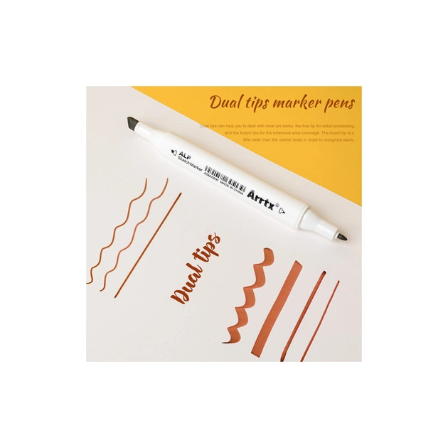 Художній маркер Arrtx Спиртові Alp ASM-02YL 40 кольорів Жовтий тон шкіри шкіри (LC302185) - picture 3