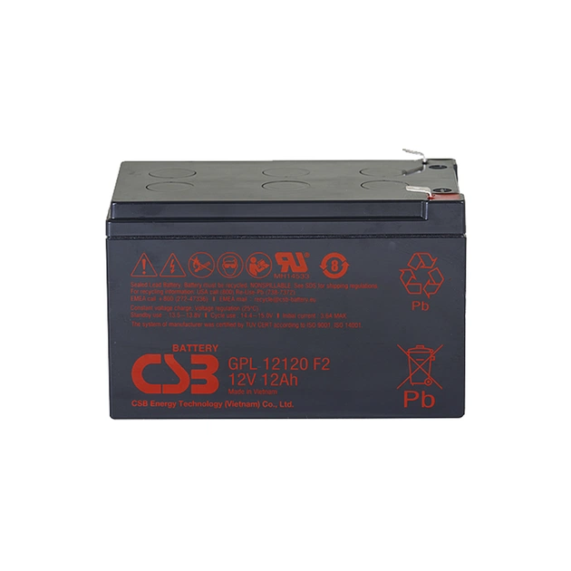 Батарея до ДБЖ CSB 12В 12 Аг (GPL12120 F2) - зображення 1