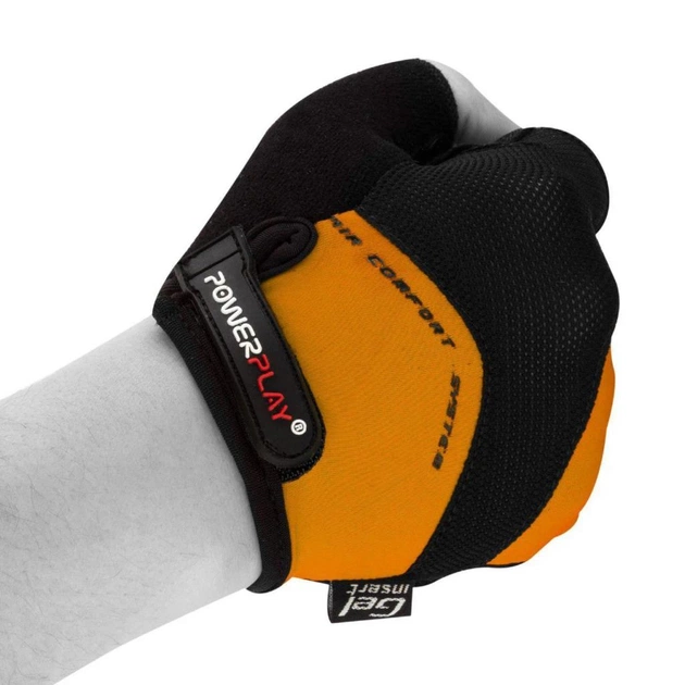 Велорукавиці PowerPlay 5013 Orange M (5013A_M_Orange) - зображення 5
